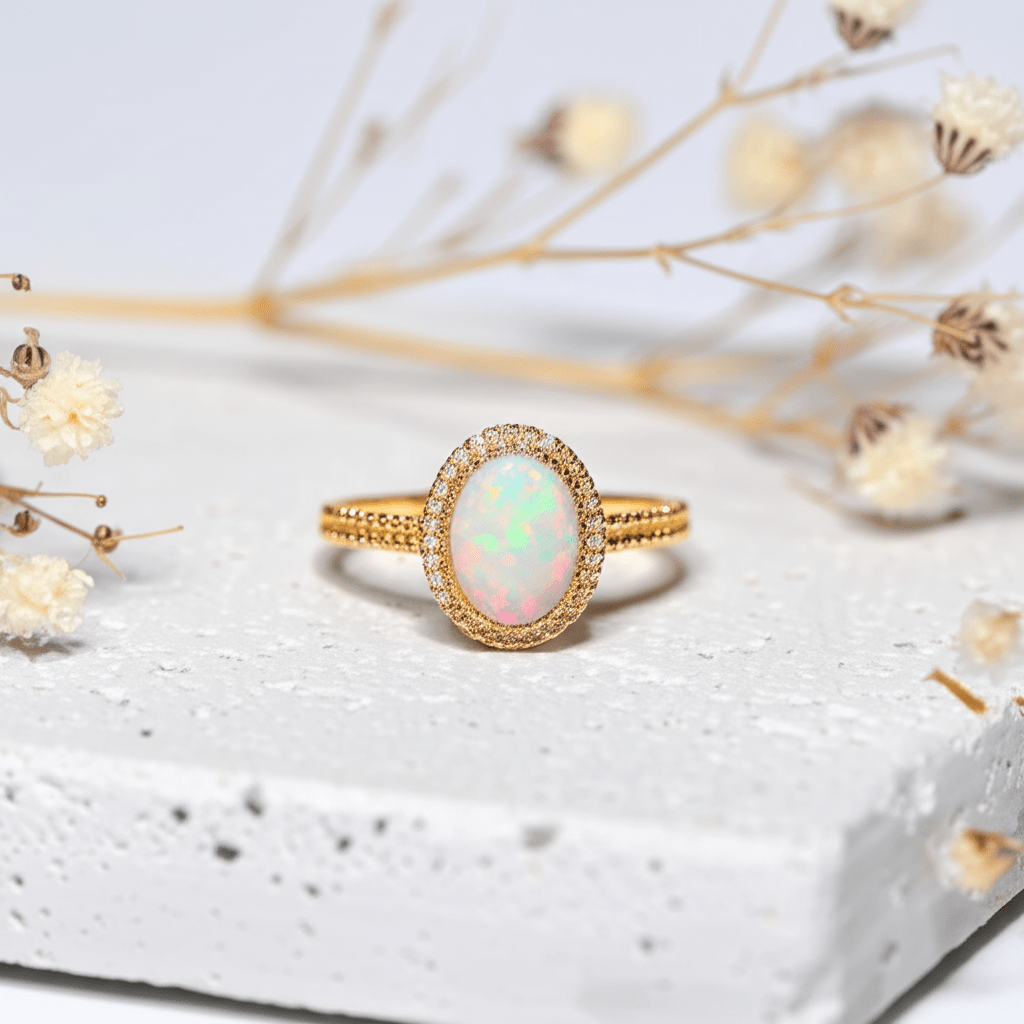 Gouden Ring Met Maansteen