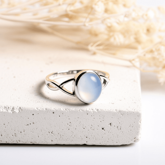 Blauwe Maansteen Ring
