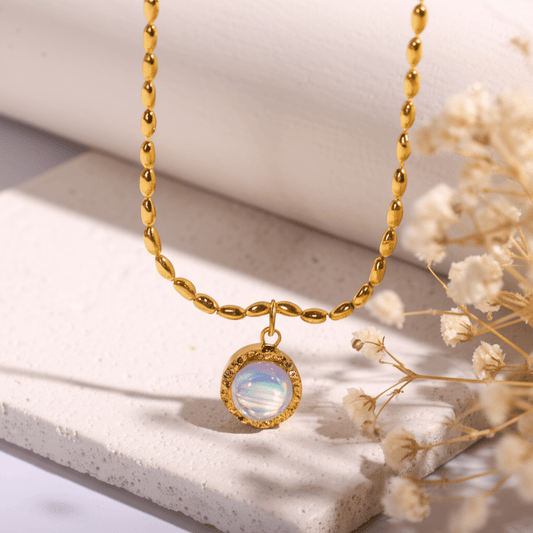 Gouden Ketting met Maansteen
