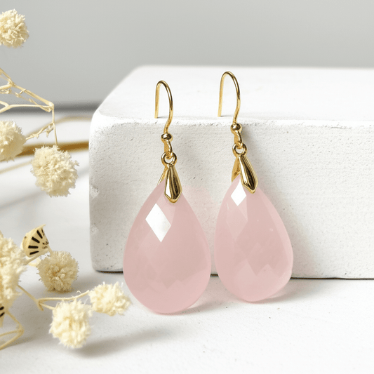 Oorbellen met Roze Maansteen