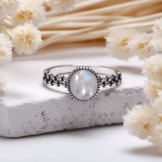 Ring Met Maansteen Zilver