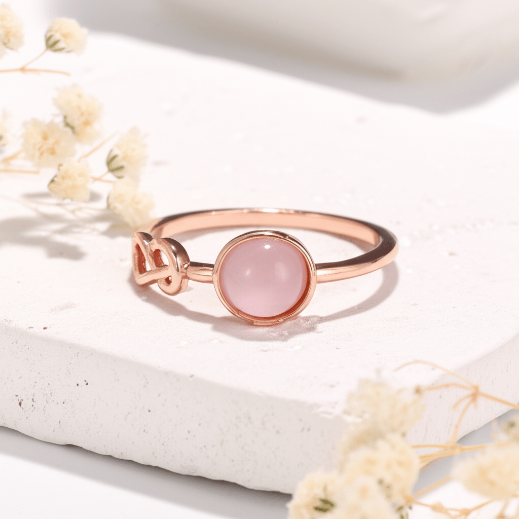 Roze Maansteen Ring