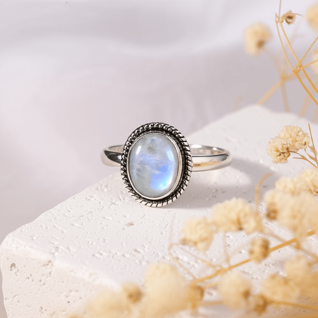 Ruwe Maansteen Ring